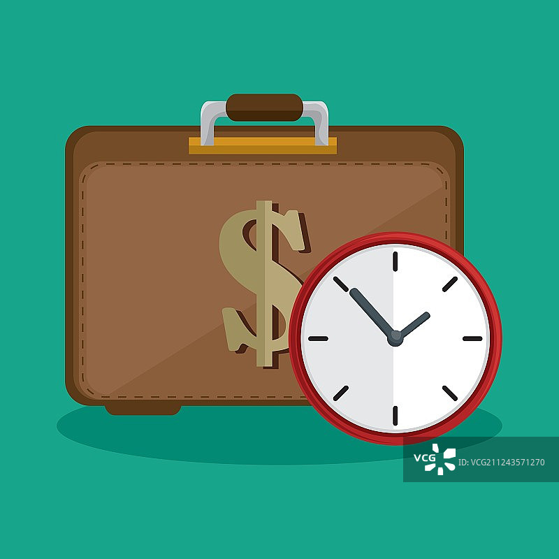 行李箱金钱时钟安全图标图片素材