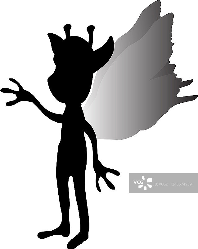 小精灵剪影神话动物幻想图片素材