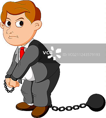 戴着锁链的腐败商人图片素材