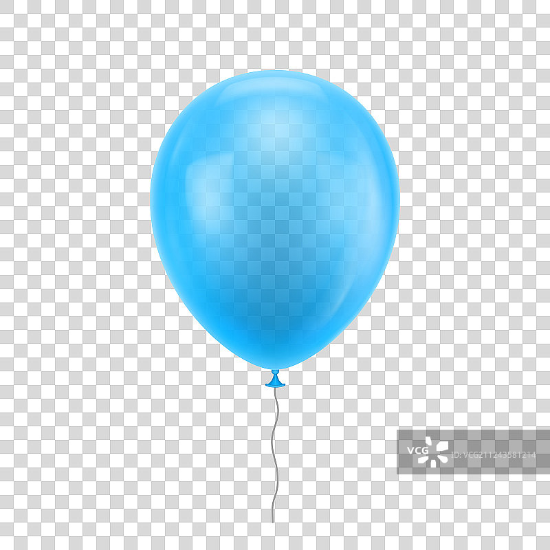 浅蓝色逼真气球图片素材