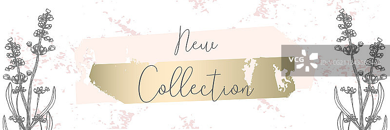 粉色金色薰衣草色复古风时尚花卉图片素材