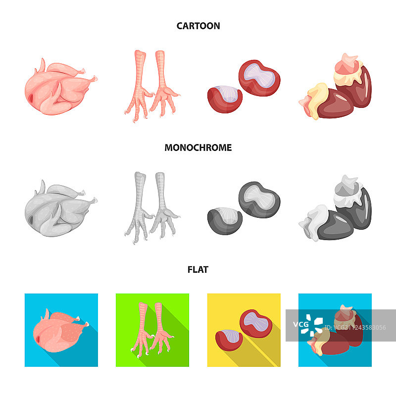 产品家禽符号集的独立物体图片素材