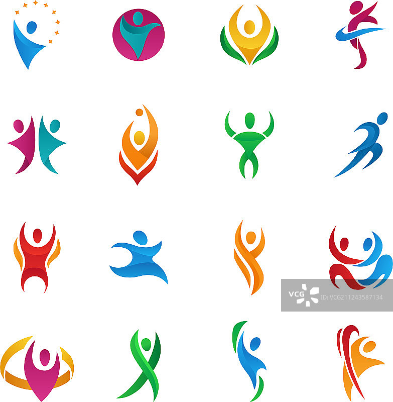 抽象人物剪影团队和团体图片素材