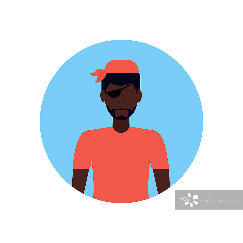 戴海盗面具的非裔美国男人图片素材