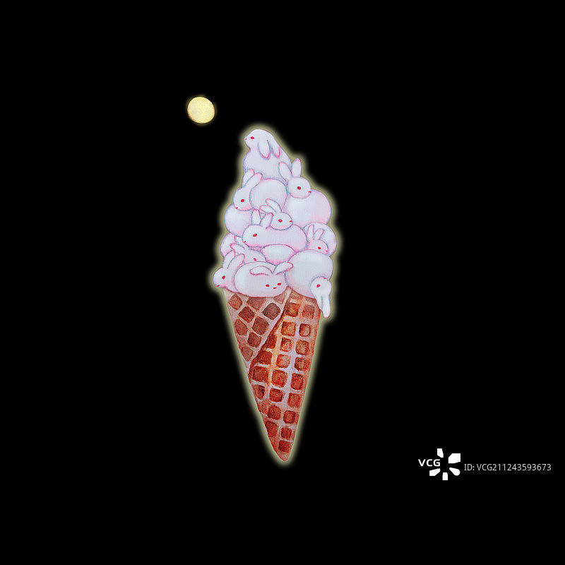 月兔冰激凌图片素材