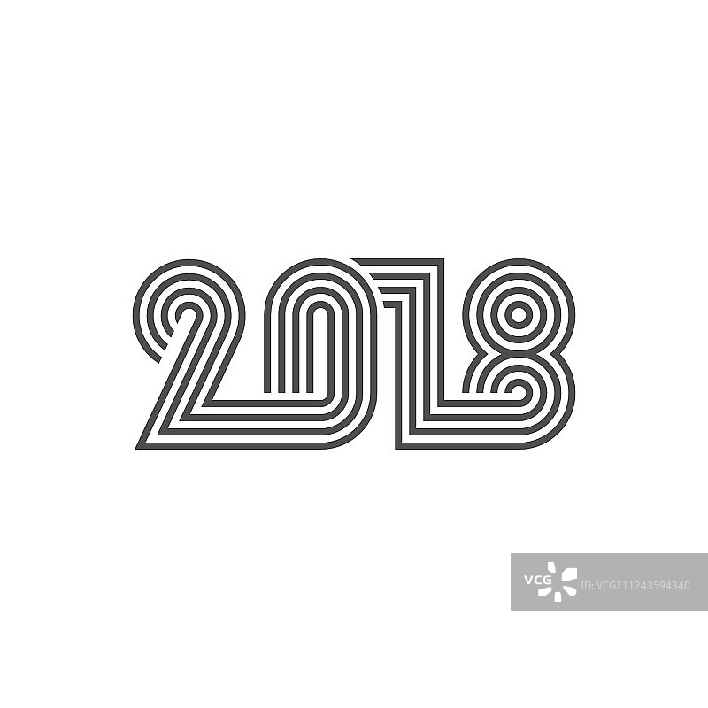 2018新年贺卡或海报模板图片素材