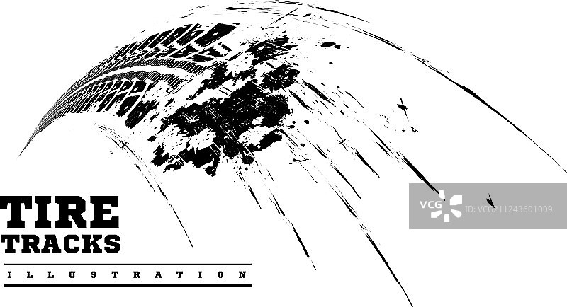 白色轮胎痕迹图片素材