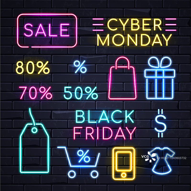 霓虹促销标志2图片素材