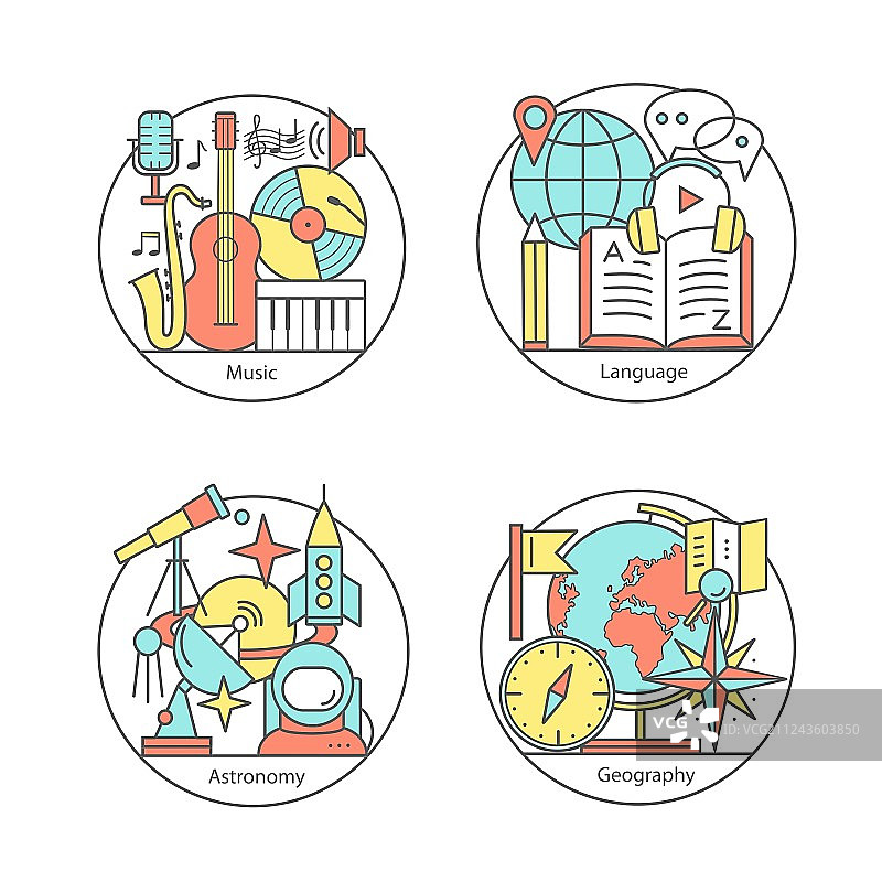 音乐语言天文学Logo集图片素材