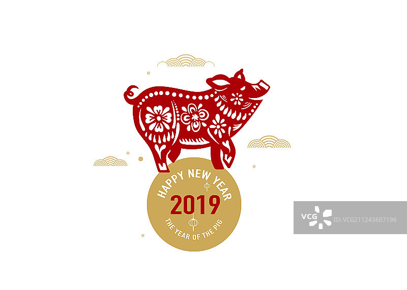 喜庆2019猪年春节图片素材