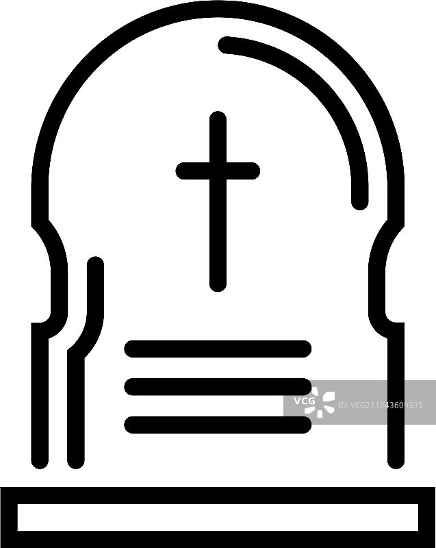墓碑线条图片素材