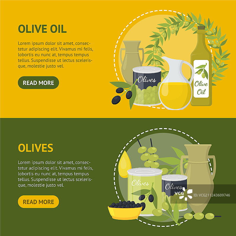 卡通橄榄油元素banner图片素材