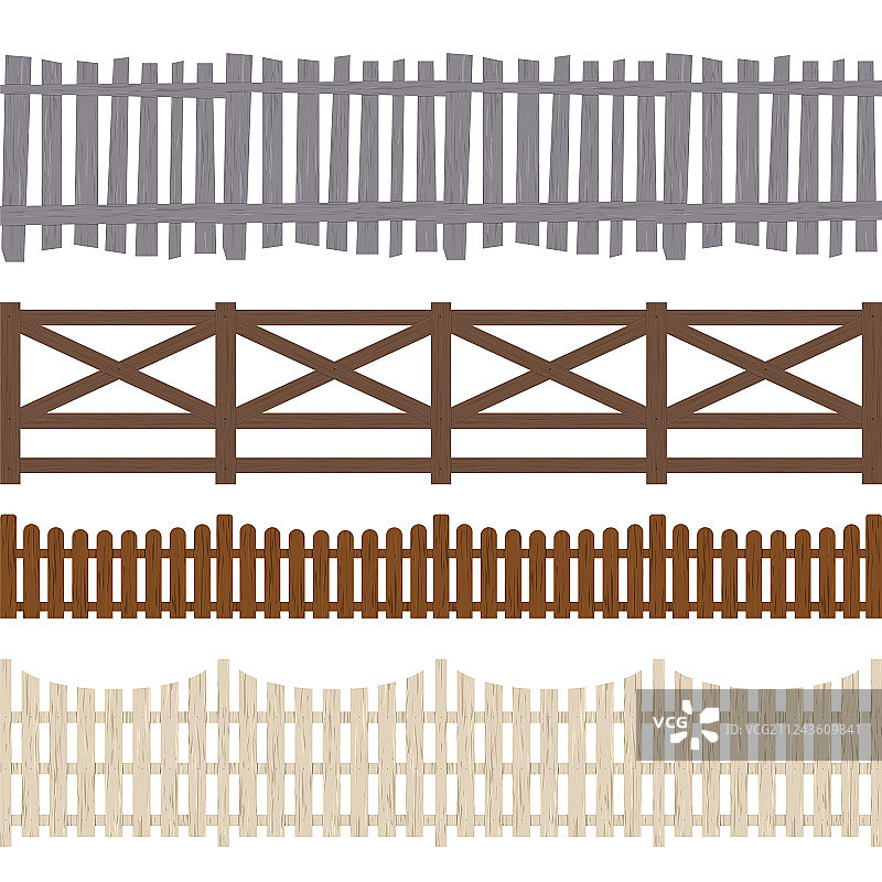 卡通彩色木栅栏无缝图案图片素材
