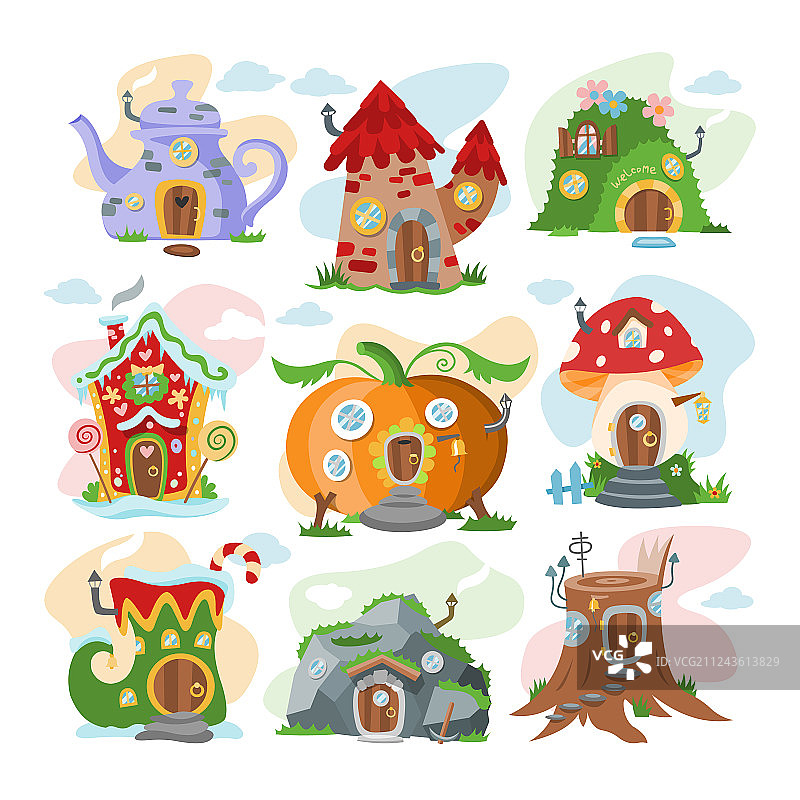 卡通梦幻童话树屋图片素材