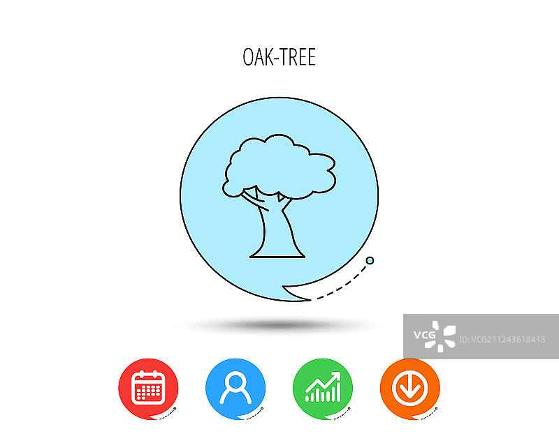 橡树图标森林木材标志图片素材