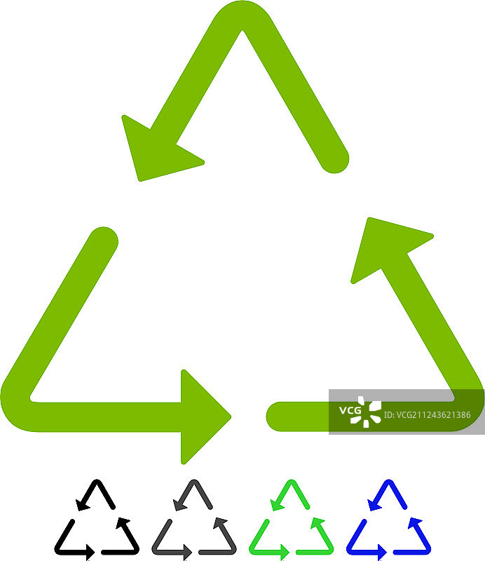 回收三角形扁平风格图标图片素材