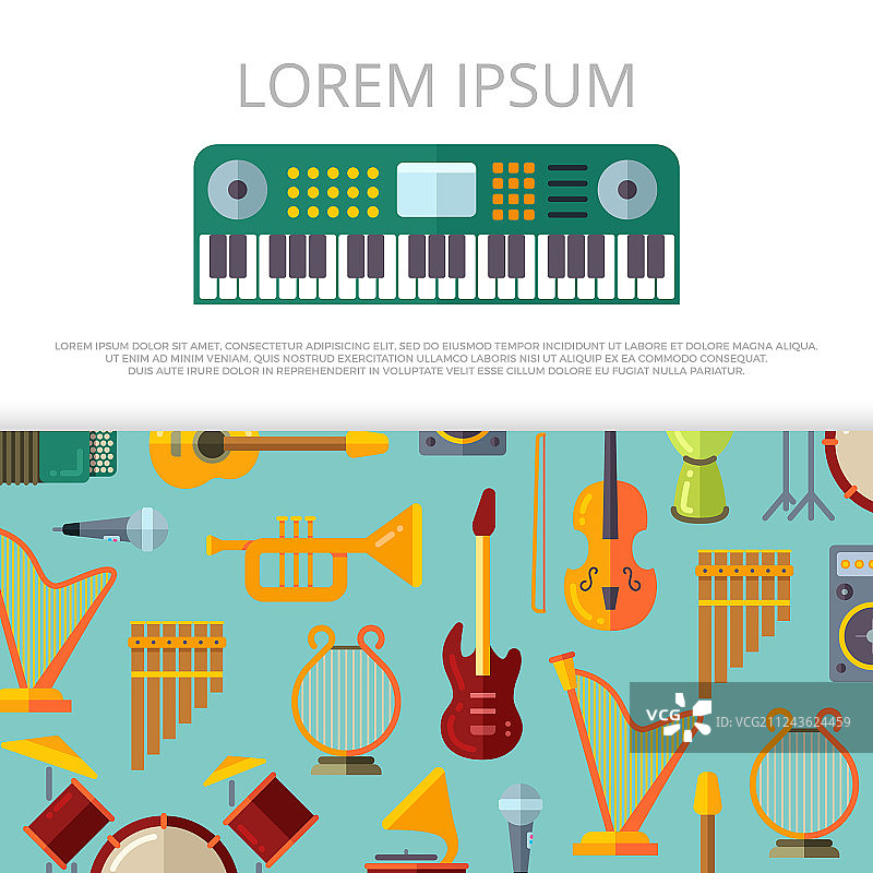 扁平风格乐器banner模板图片素材