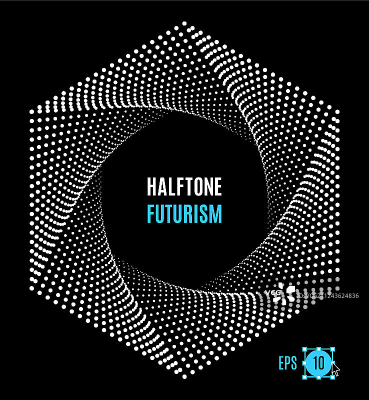 六边形未来科技半色调设计图片素材