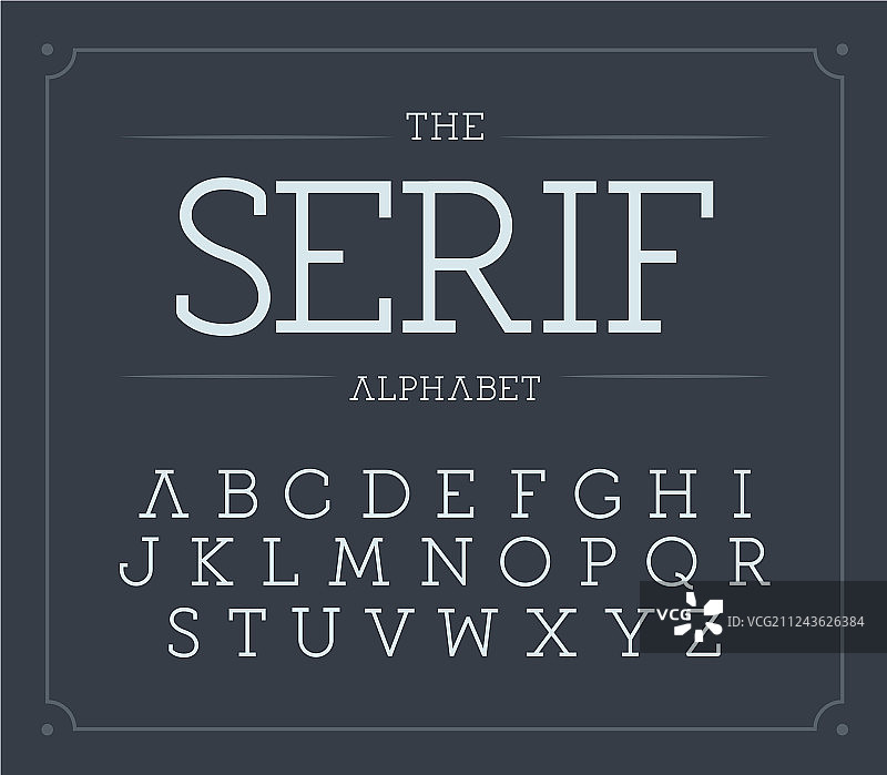 现代拉丁字母衬线字体集图片素材