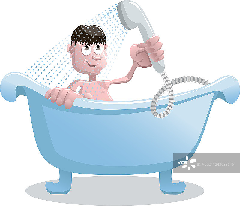 男人在浴室淋浴图片素材