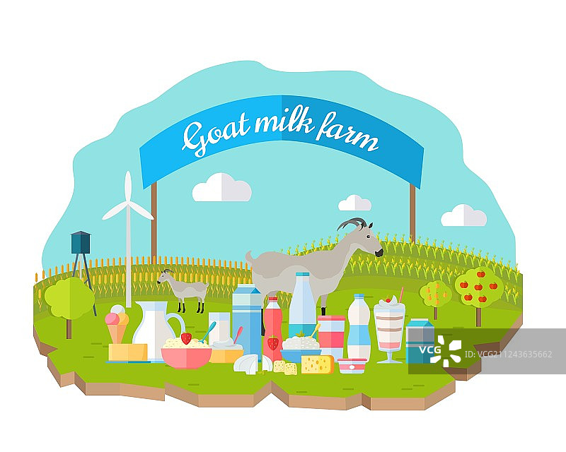 有机牛奶农场概念Web banner图片素材