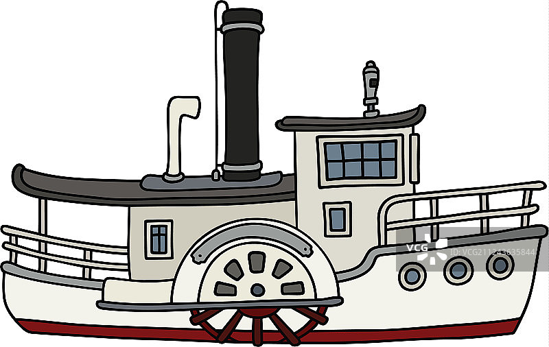 有趣的旧式白色明轮船图片素材