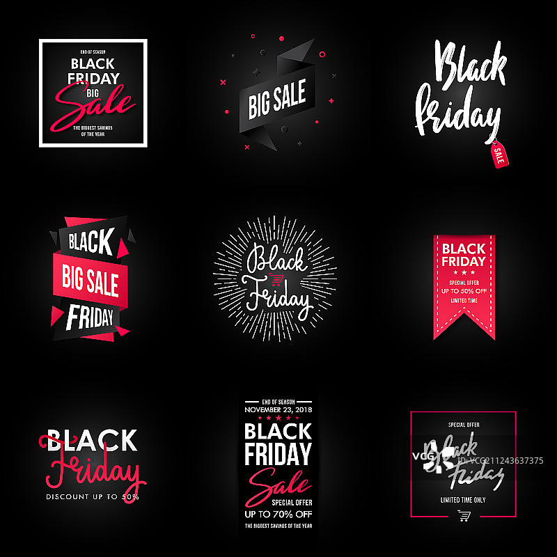 黑色星期五促销banner设计图形元素图片素材