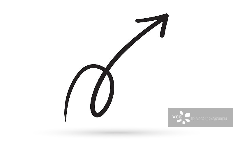 曲线箭头涂鸦草图图片素材