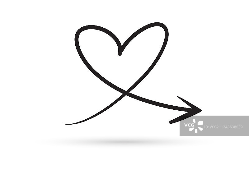 爱心箭头涂鸦图片素材