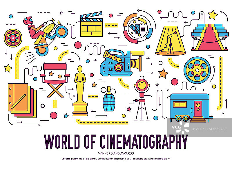 优质电影行业细线设计图片素材