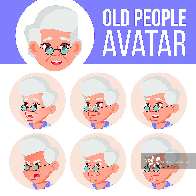 老年妇女头像面部表情图片素材