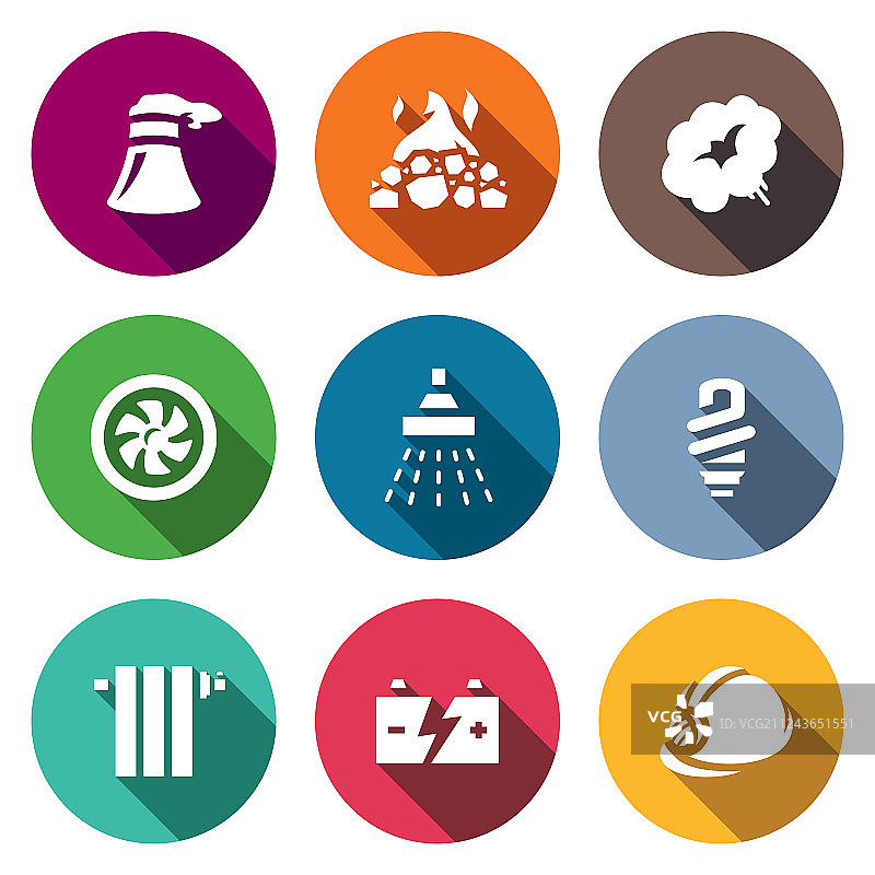 热电厂图标集图片素材