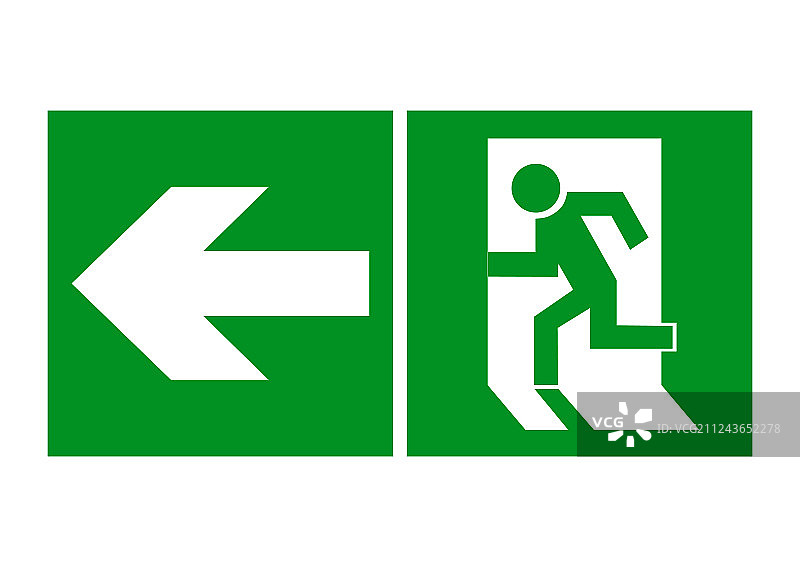 安全出口标志，绿色紧急出口图标图片素材