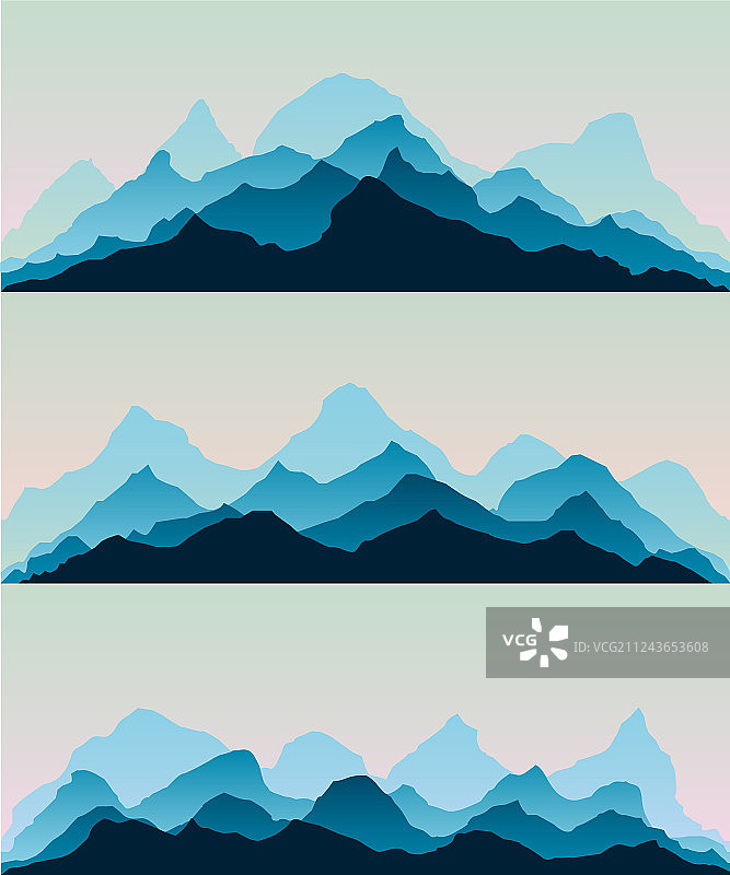 雄伟的山脉全景背景图片素材