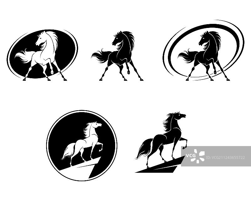 骏马图标合集图片素材