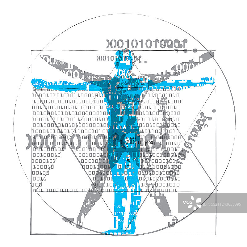 计算机时代的维特鲁威人图片素材