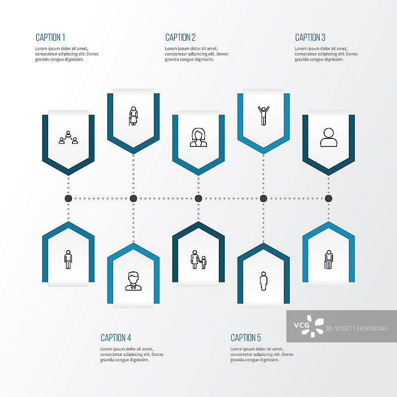 男人工人轮廓图标集图片素材