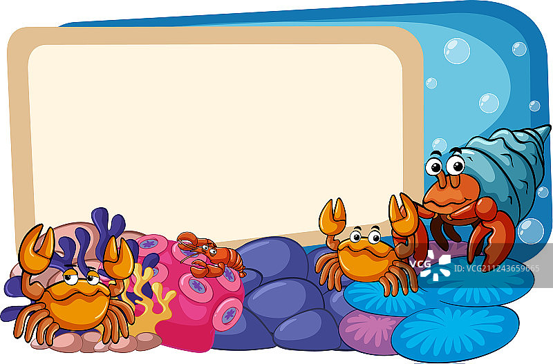 水下海洋动物边框模板图片素材