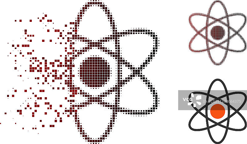 像素半色调原子图标图片素材