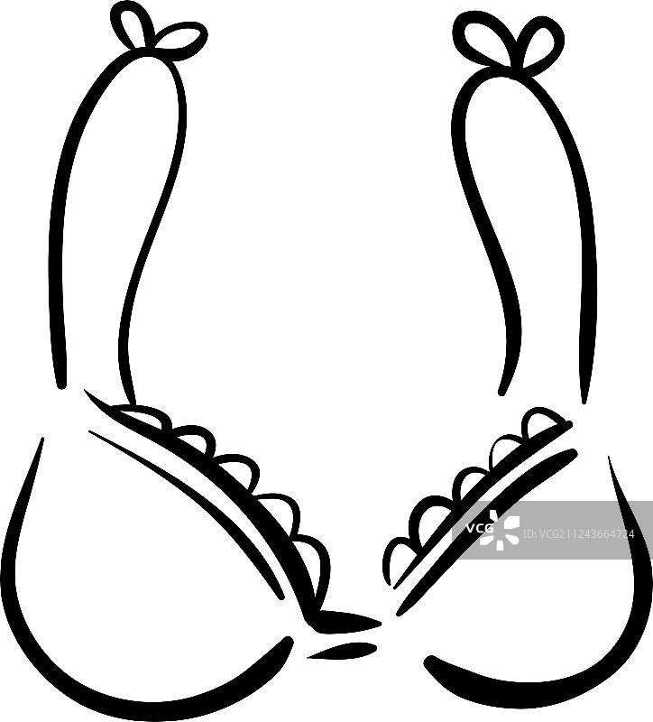 白色胸罩墨水素描图片素材