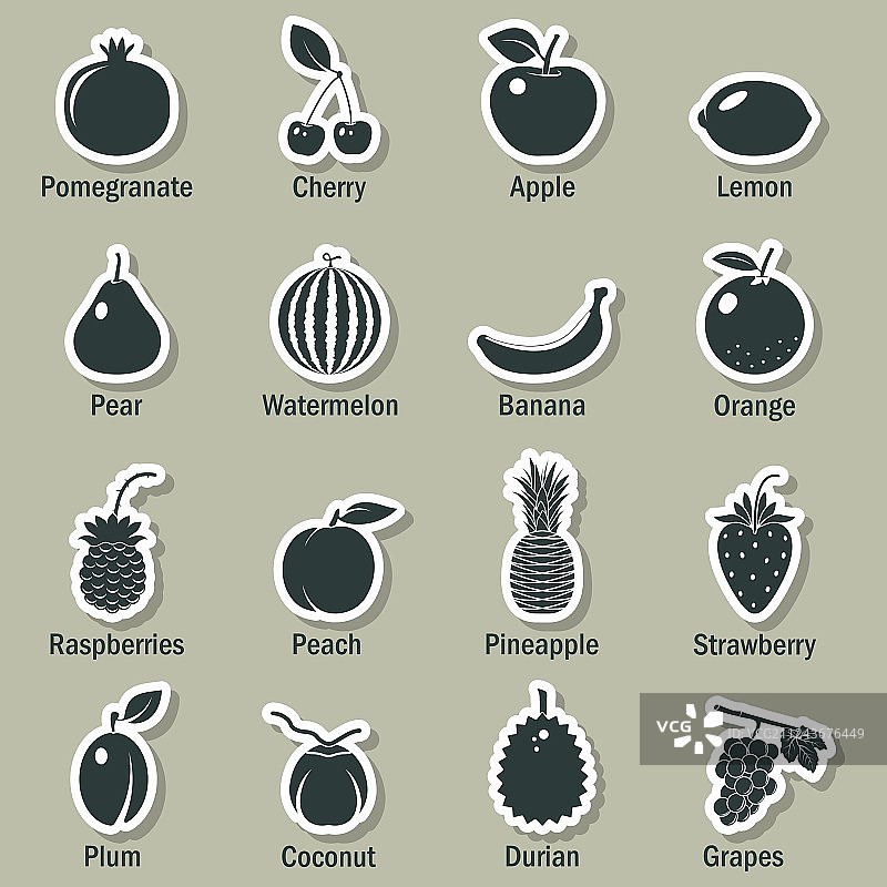 水果和浆果图标集图片素材