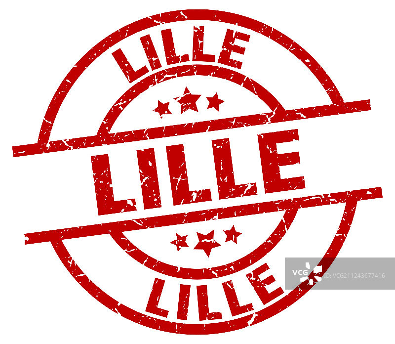 里尔红色圆形复古印章图片素材