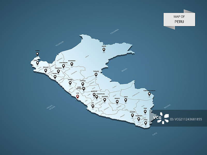 2.5D秘鲁地图概念图片素材