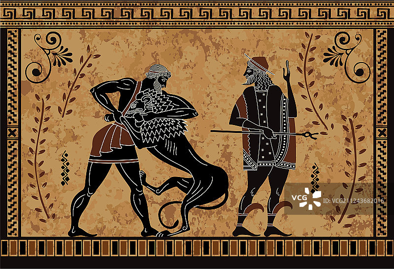 古代神话黑 figure 陶器图片素材