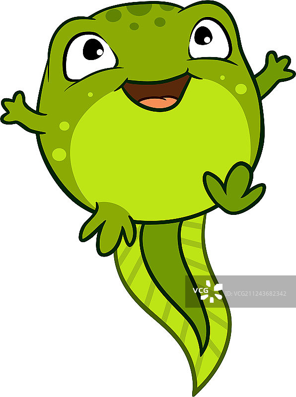 可爱快乐的小蝌蚪卡通图片素材