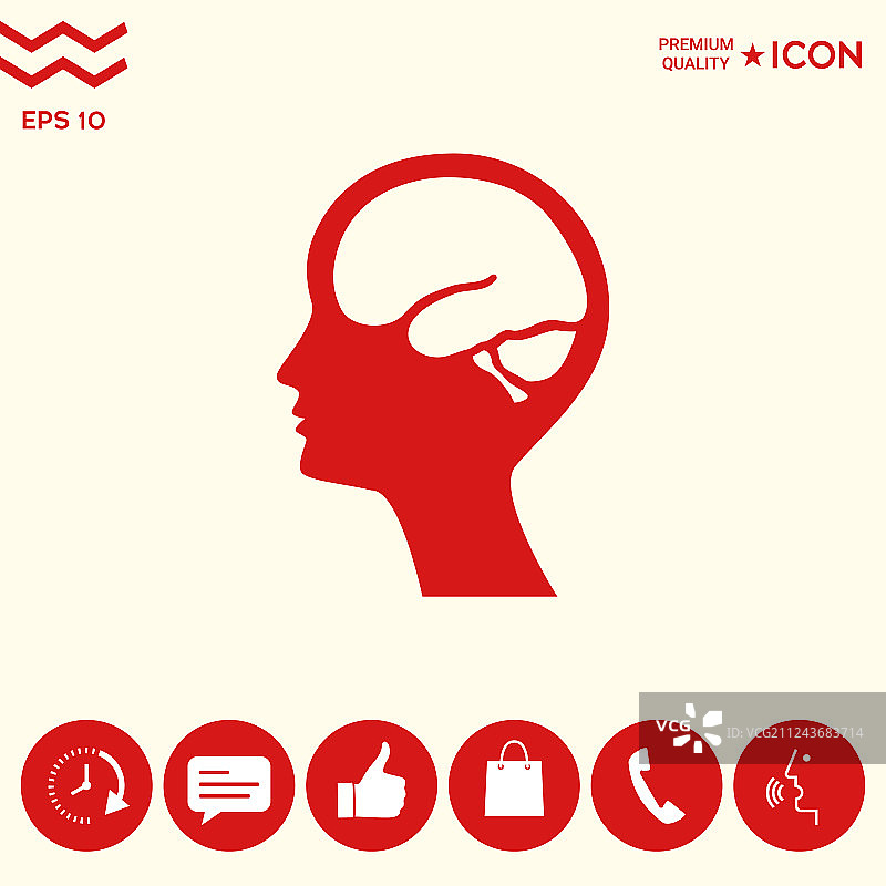 带有大脑符号的头部图标图片素材