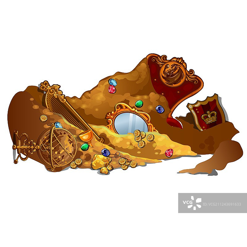 埋在沙子里的皇家珍宝图片素材