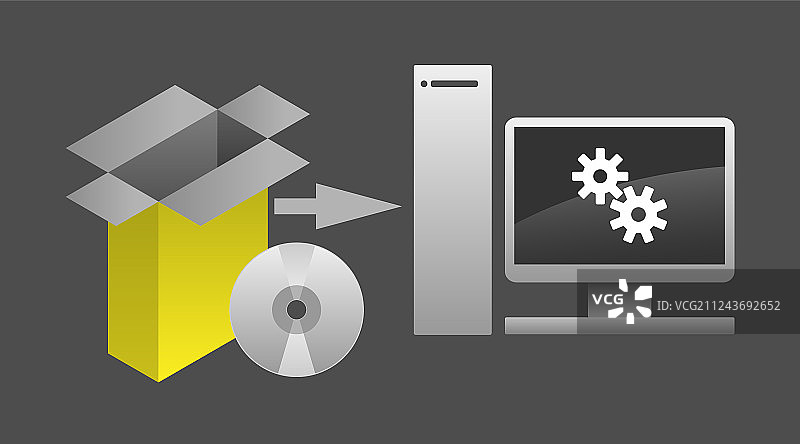 电脑软件包安装图片素材