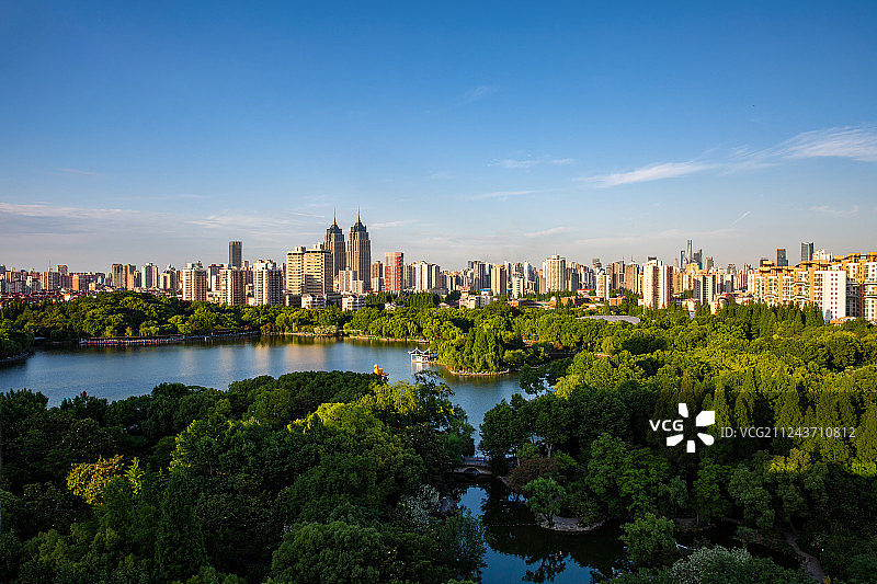 长风公园全景图片素材