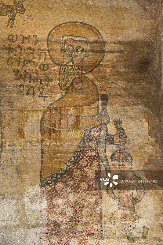 埃塞俄比亚提格雷地区哈维森区域的玛丽亚姆科科尔教堂：亚伯拉罕的牺牲图片素材